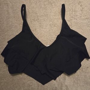 NWT Cupshe Black Ruffle Bikini Top, Small